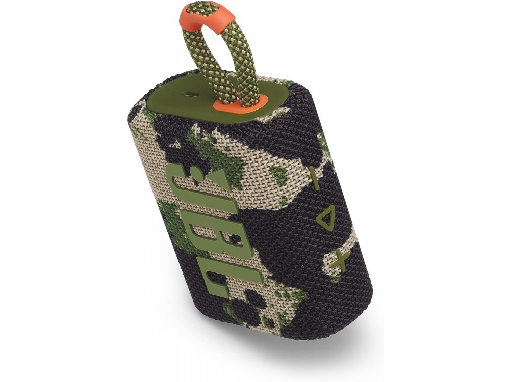 JBL Go 3, Waterproof Bluetooth Speaker 4.2W RMS, IP67, Compact with up to 5 hours battery life, Squad