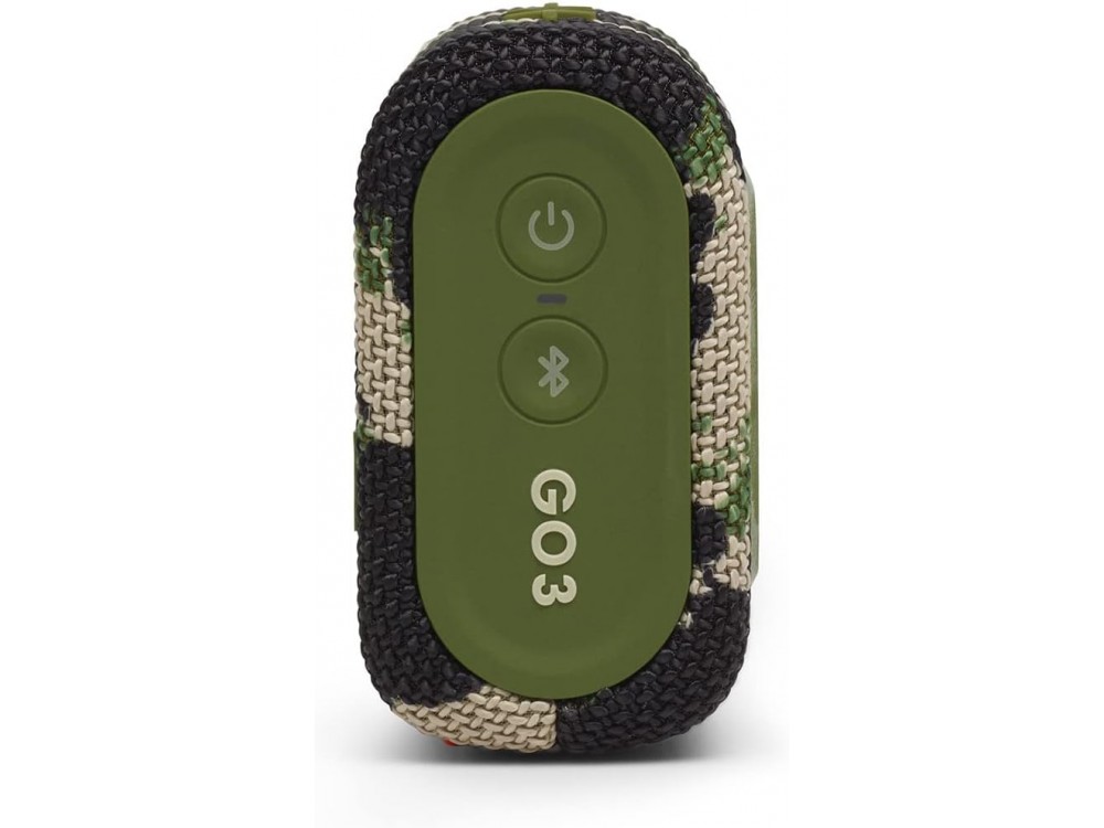 JBL Go 3, Waterproof Bluetooth Speaker 4.2W RMS, IP67, Compact with up to 5 hours battery life, Squad
