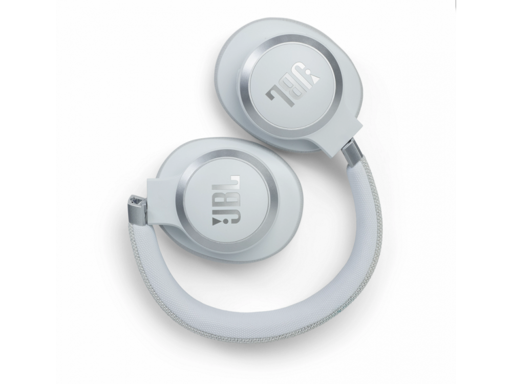 JBL Live 660NC, Over-Ear Ασύρματα Ακουστικά Bluetooth ANC με Quick Charge & Διάρκεια Μπαταρίας έως 50 Ώρες, White