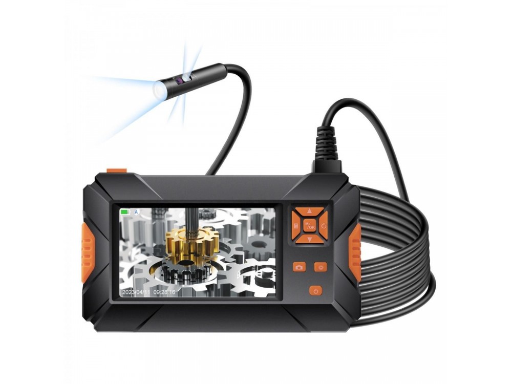 K&F Concept P130 Waterproof Endoscope Camera 1080P, IP66, with 4.3" IPS Screen, 3 Lenses, 2600mAh Battery & 10m Cable