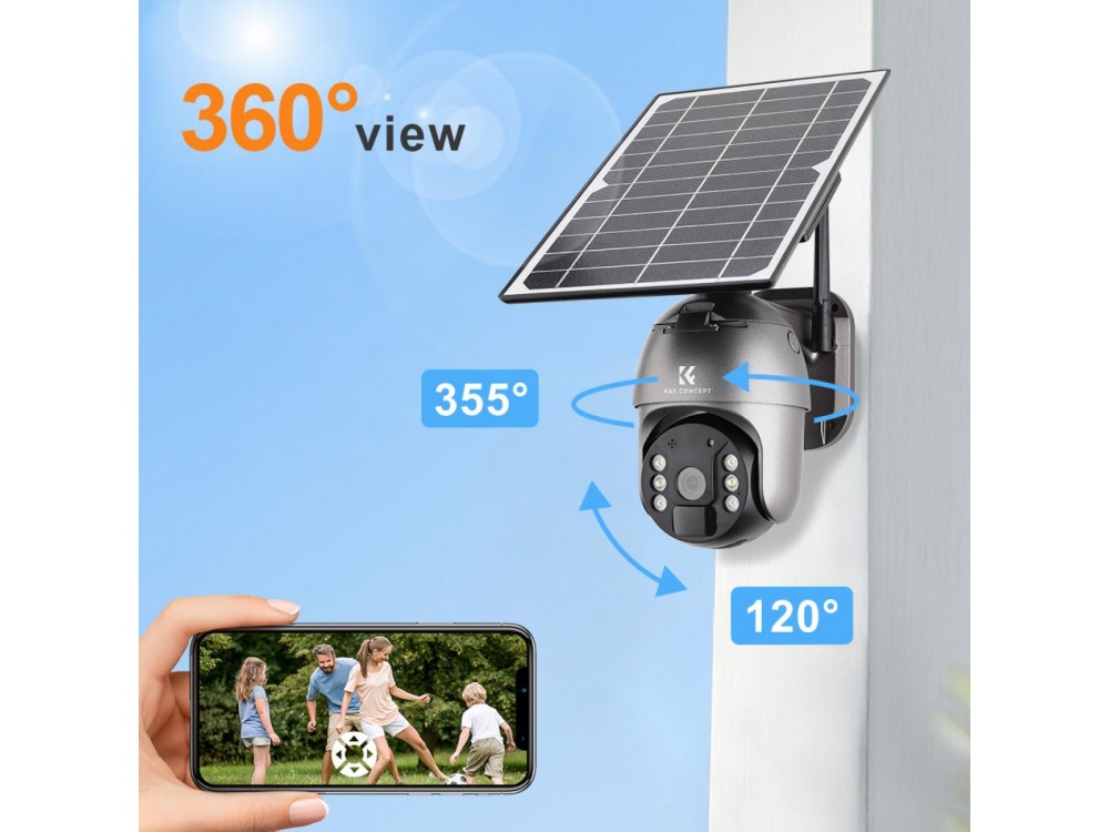 KF Concept KF50.0009AEU 4G LTE Αδιάβροχη Κάμερα Παρακολούθησης IP66, με Μπαταρία 10400mAh & Solar Charger