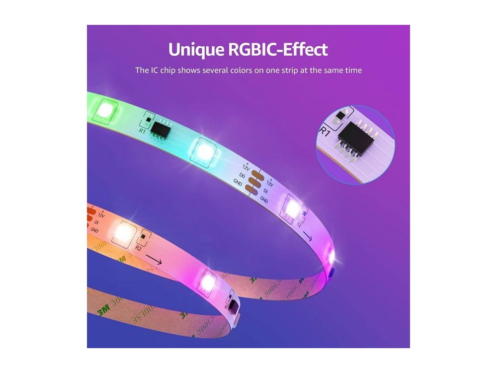 LE Professional MagicColor RGB (RGBIC) LED Strip 20m (2*10m), With Remote Control, 16 Colors (Static & Rainbow), Waterproof