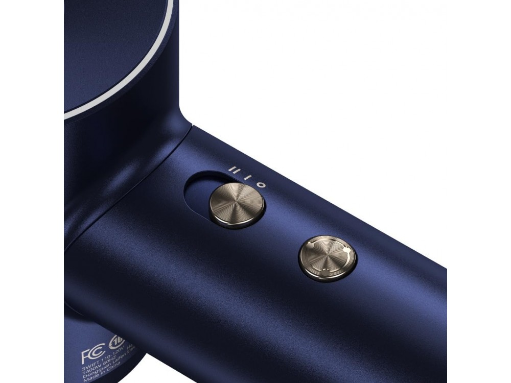 Laifen Swift Premium Hair Dryer, Ionic Πιστολάκι Μαλλιών με Φυσούνα, Θήκη, 2 Εξαρτήματα & 1.8μ. Καλώδιο, 1600W, Golden Blue