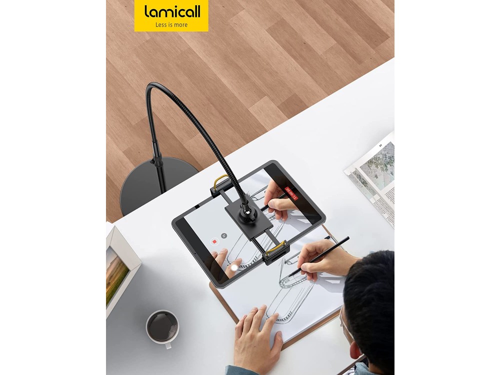Lamicall FT01 Tablet Floor Stand, Gooseneck Flexible Base/Arm Tablet with Adjustable Height