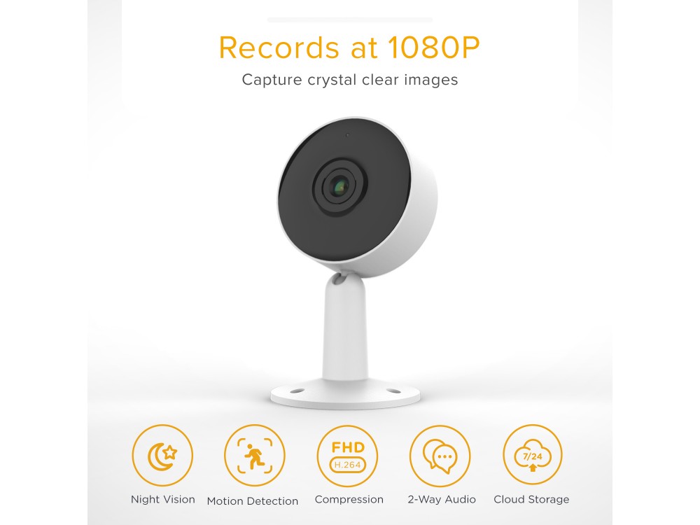 Laxihub M4T IP Camera 2K, 3MP, Night Vision 2-Way Audio, WiFi & Motion Detection, With Human AI