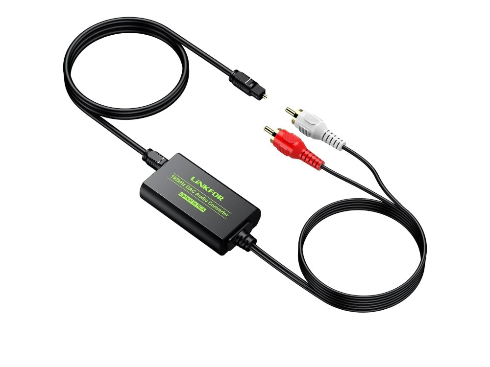 Linkfor Digital To Analog Audio Converter, 192kHz DAC Adapter from Optical Coaxial/SPDIF to RCA L/R