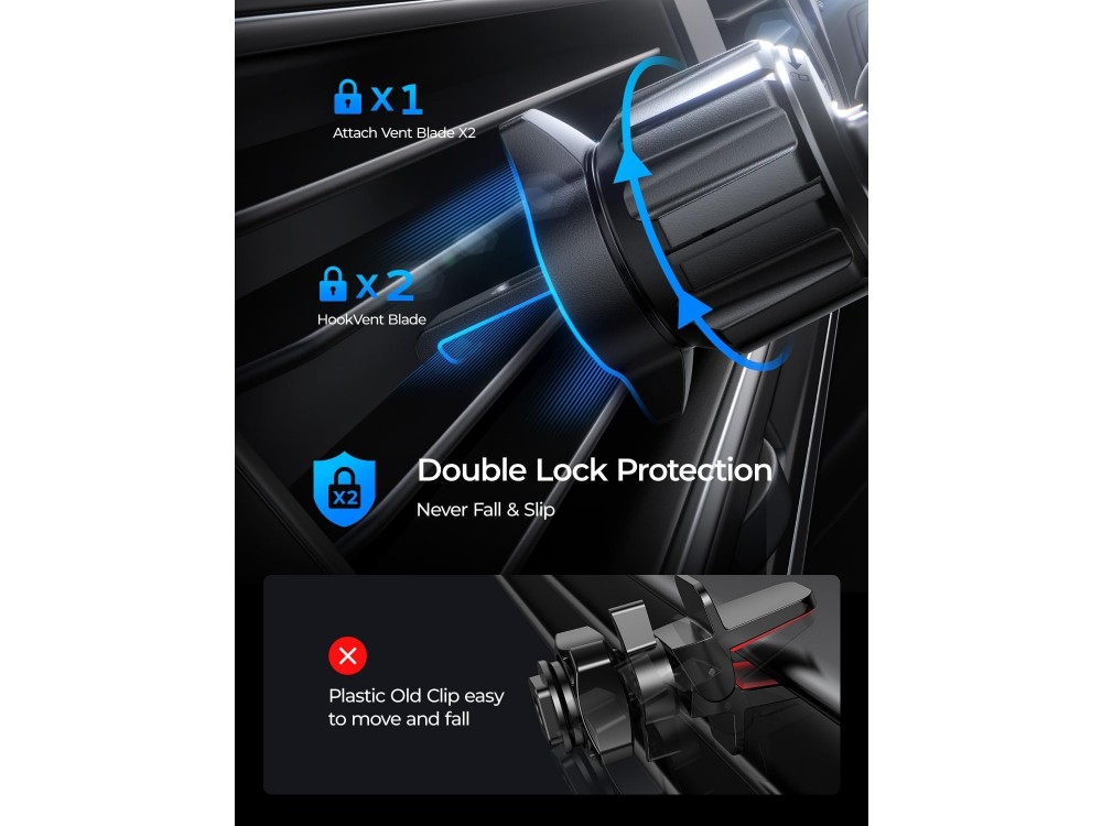 Lisen Magnetic Car Phone Mount & 15W Charger, Car Air Vent Mount with Wireless Charging MagSafe Compatible for iPhone, Black