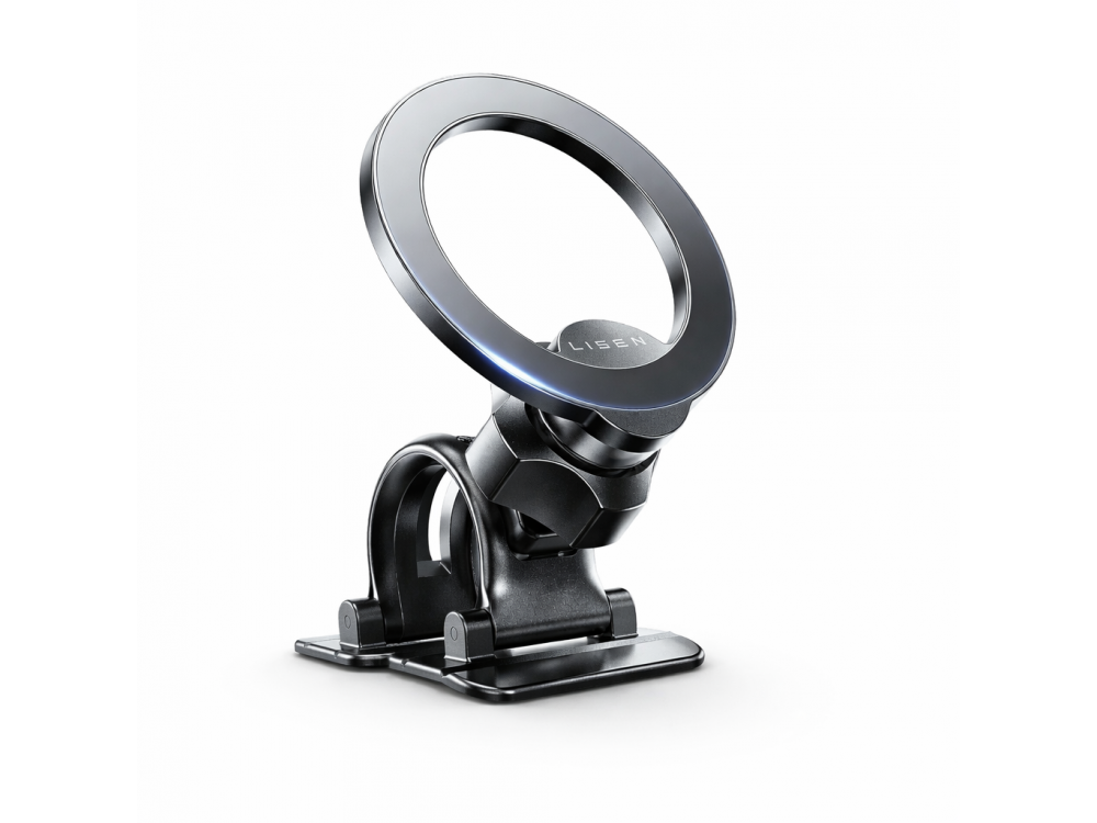 Lisen Magnetic Car Phone Mount, Magnetic Air Vent and Dashboard / Windshield MagSafe Holder for iPhone, Black