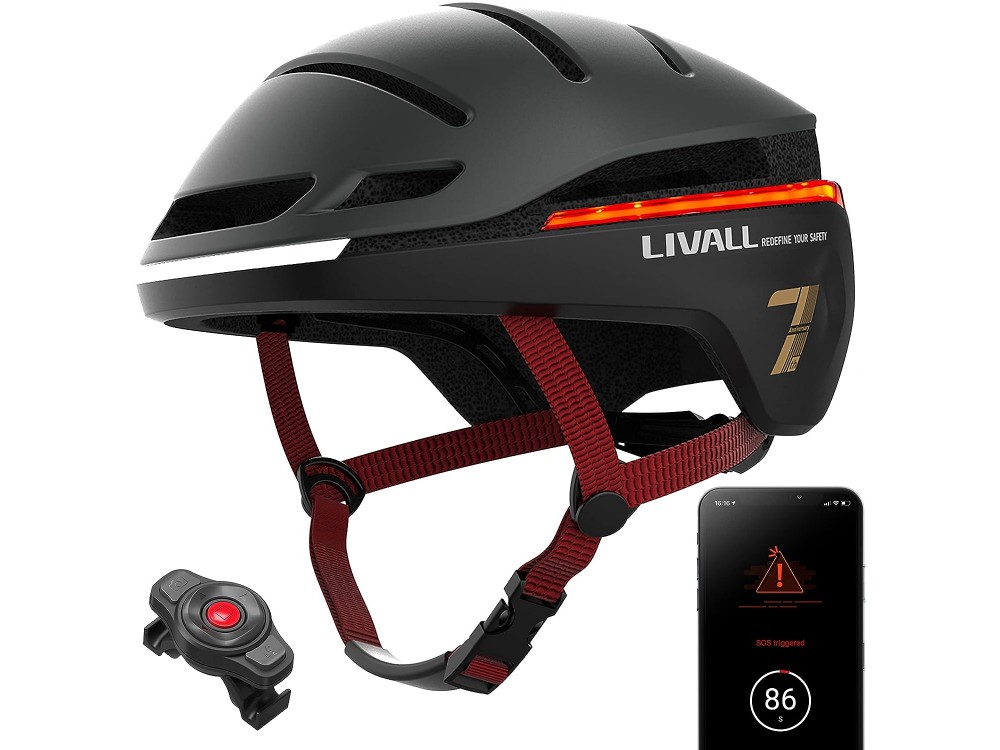 Livall EVO21, Smart Κράνος Ποδηλάτου Πόλης με LED Φωτισμό, Fall Detection & Είδοποίηση SOS, Black