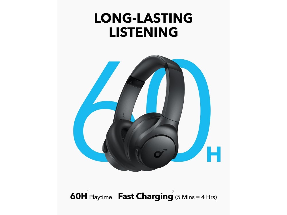 Anker Soundcore Q11i Bluetooth 5.3 Ακουστικά Hi-Res Audio, Deep Bass, Αυτονομία έως 60 Ώρες & Αφαιρούμενα Μαξιλαράκια, Dark Grey