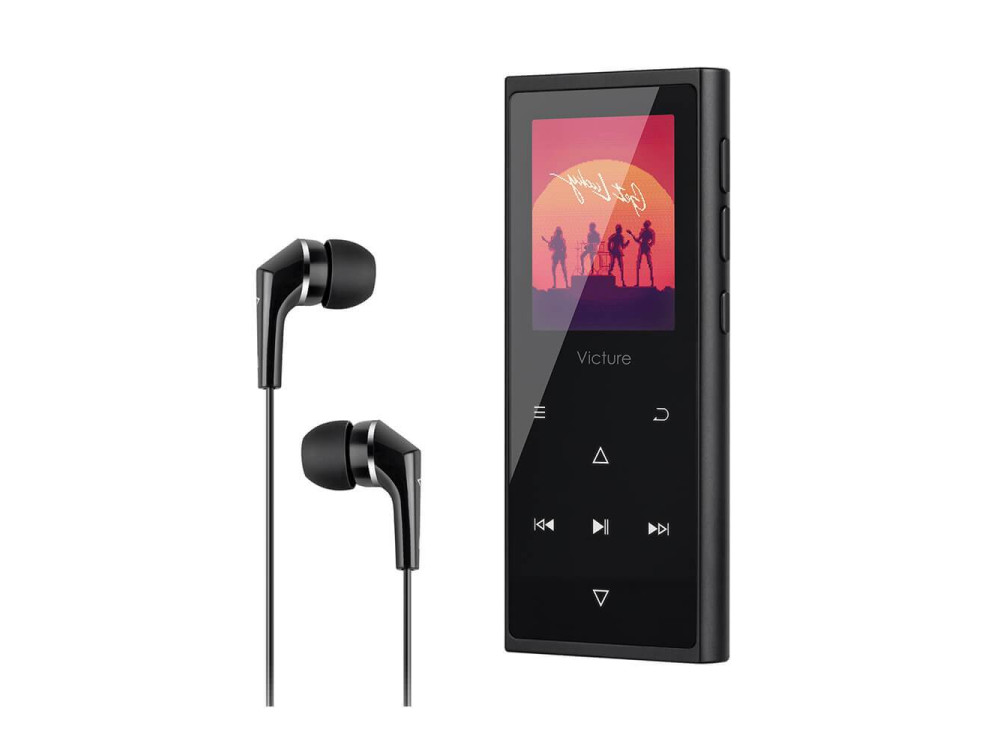 Victure M5Χ MP3 Player 16GB, 1.8" TFT Screen, Video Player, Voice Recorder, Built-in Speaker, Touch Buttons, Black