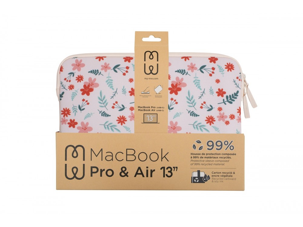 MW Basics ²Life Sleeve/Case Macbook Pro & Air 13" (USB-C) / Laptop DELL XPS / HP / Surface, Flower Bomb