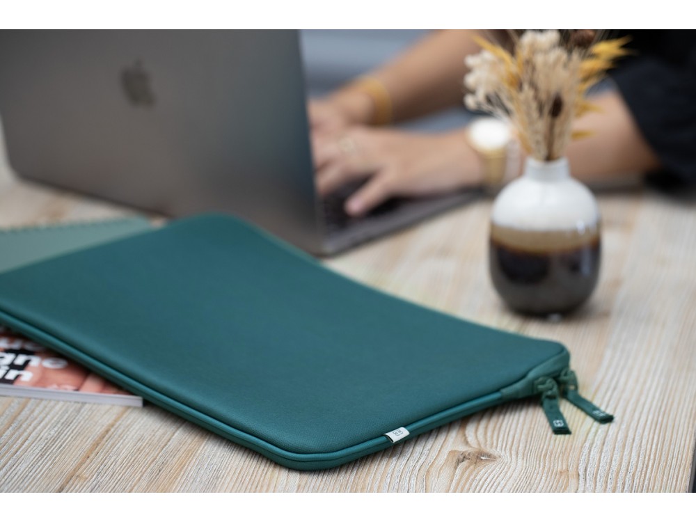 MW Basics ²Life Sleeve/Case Macbook Pro & Air 14" / Laptop DELL XPS / HP / Surface, Green / White