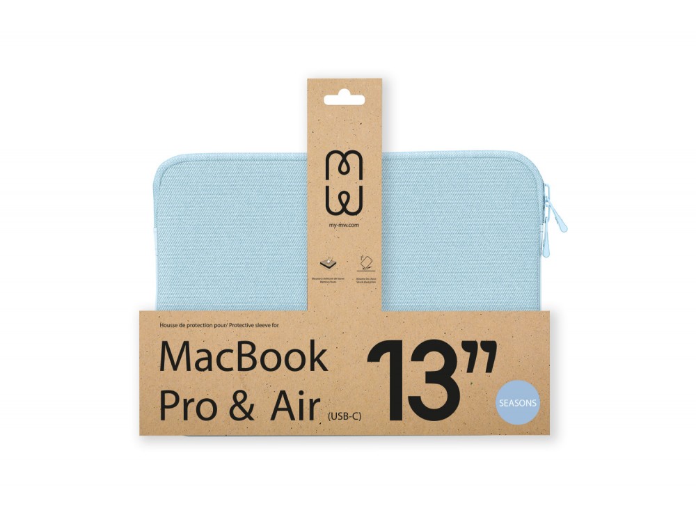 MW Seasons Sleeve/Case Macbook Pro & Air 13" (USB-C) / Laptop DELL XPS / HP / Surface, Sky Blue