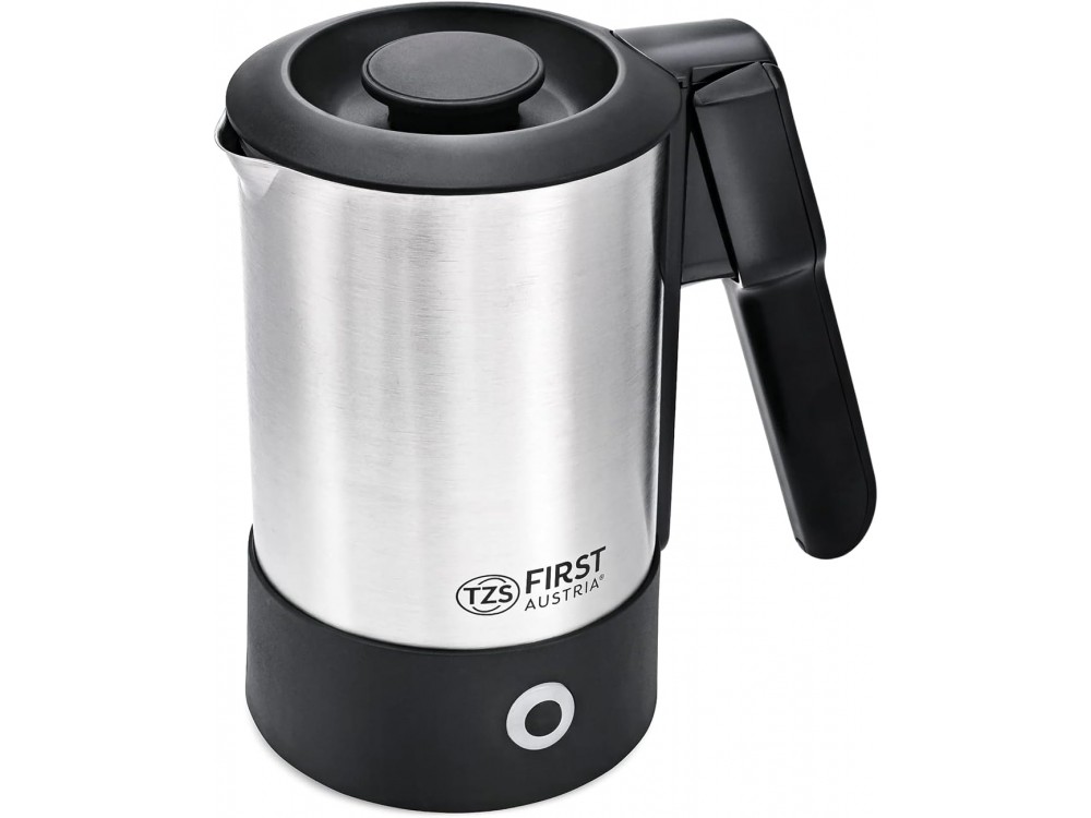 First Austria FA-5425-4 Stainless Steel Travel Kettle 0.6L 1000W with Auto Shut-Off, Two Cups & Carrying Case, Silver