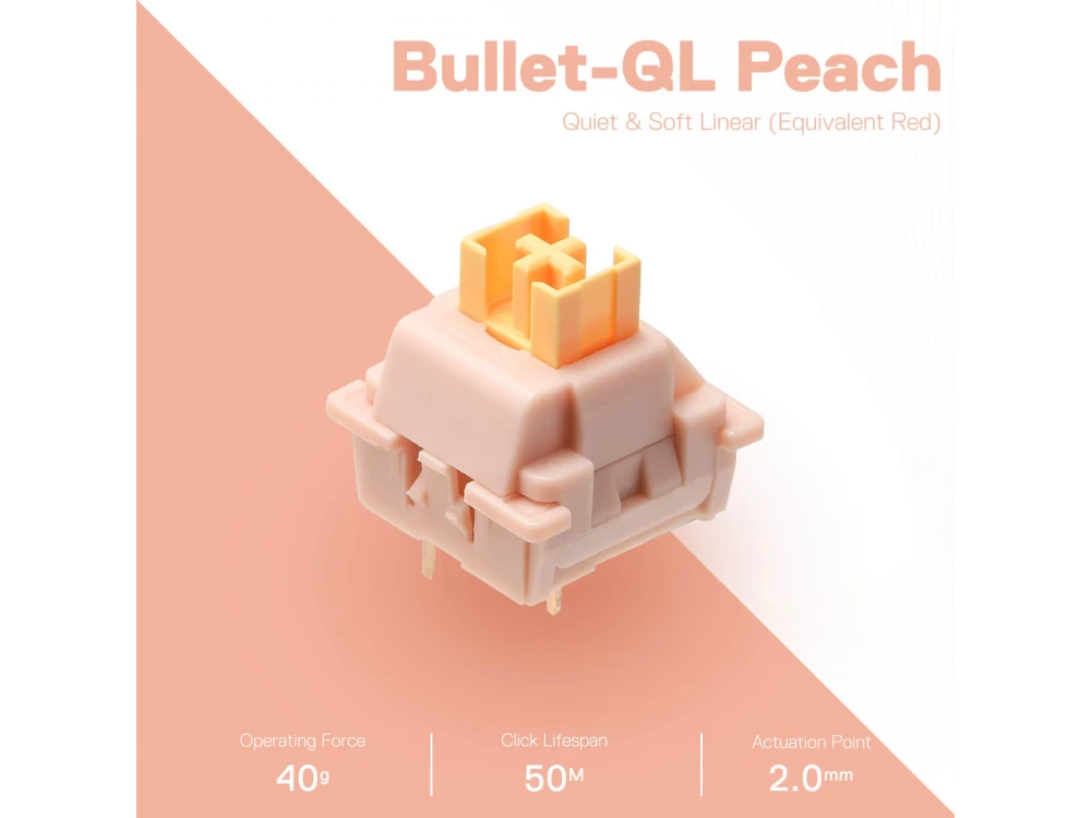 Redragon A113 Bullet-QL Mechanical Switches - Peach Soft Linear