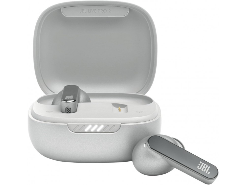 JBL Live Pro 2 TWS, In-Ear True Wireless Ακουστικά Bluetooth με True ANC & Wireless Charging, Silver