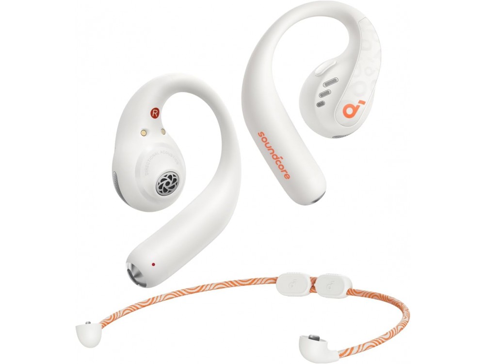 Anker Soundcore AeroFit Pro Bluetooth 5.3 Open-Ear Headphones with LDAC, Detachable Neckband & IPX5, Frost White