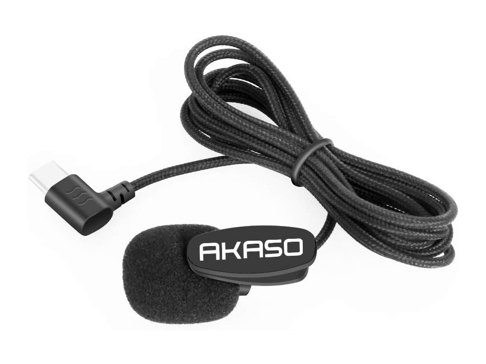 Akaso External Microphone, External Condenser Microphone with Micro USB for Action Camera V50X (New Version), Brave 7, Brave 8