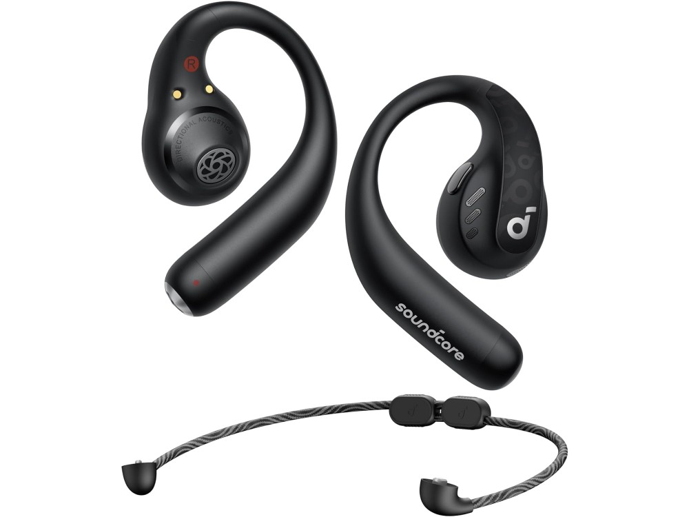 Anker Soundcore AeroFit Pro Bluetooth 5.3 Open-Ear Headphones with LDAC, Detachable Neckband & IPX5, Midnight Black