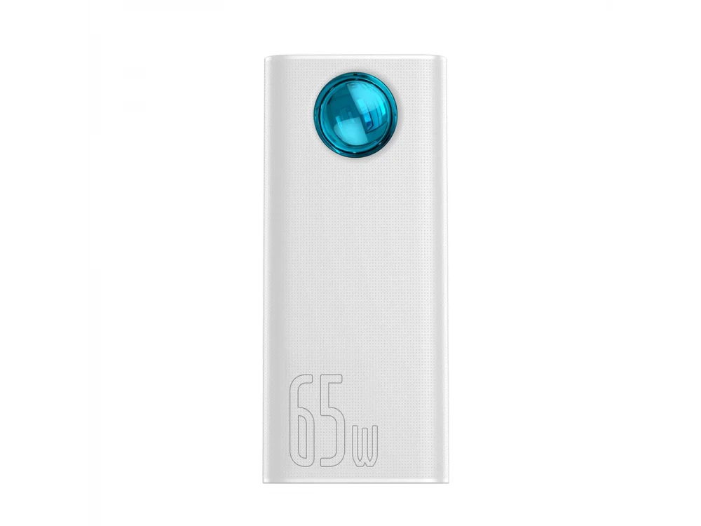 Baseus Amblight Power Bank 30000mAh 65W with 4 USB-A Ports & 1 USB-C Port Power Delivery / Quick Charge 3.0, White