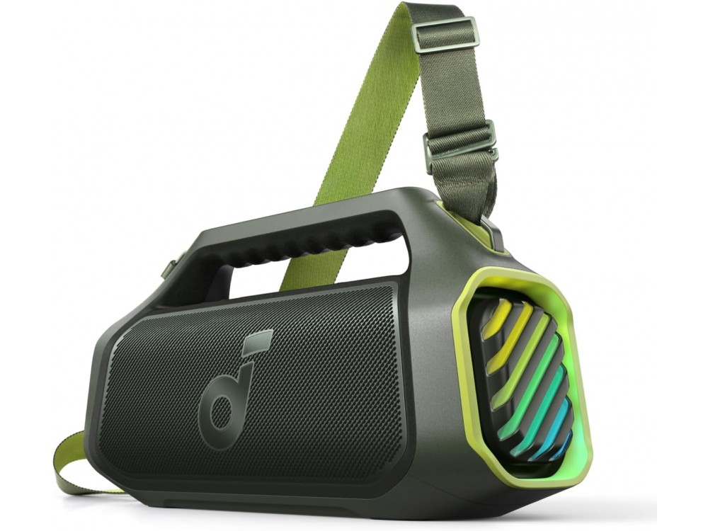 Anker Soundcore Boom 2 Plus Portable Bluetooth Speaker 140W IPX7, BassUp 2.0, 2+2 Channels, RGB Lights 20H Playtime, Adventure Green