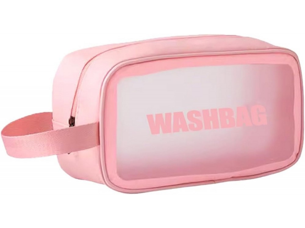 AJ Cosmetics & Accessories Travel Bag, Travel Toiletry Bag, Pink/Clear