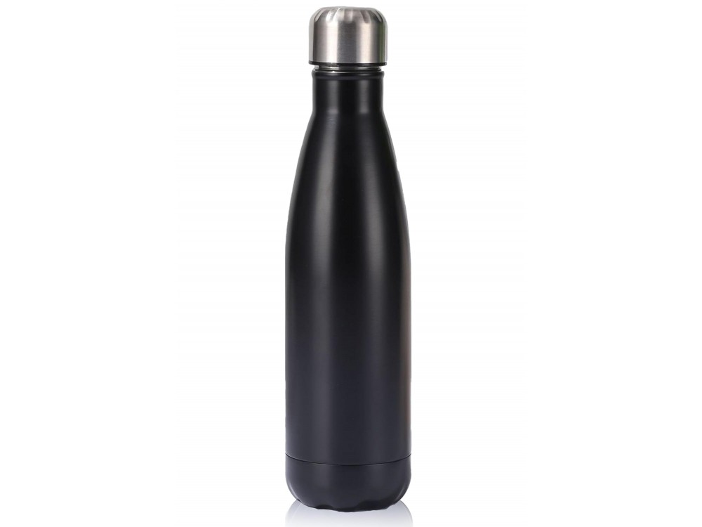 AJ Stainless Steel Water Bottle Double Walled & BPA Free, Stainless Steel Thermos, 750ml, Black