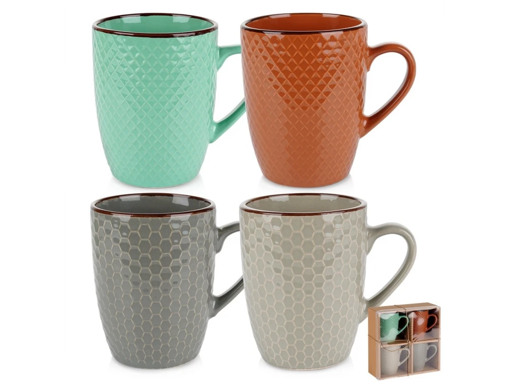 Vilde Premium Mugs Ceramic, Ceramic Mugs set of 4pcs 400ml