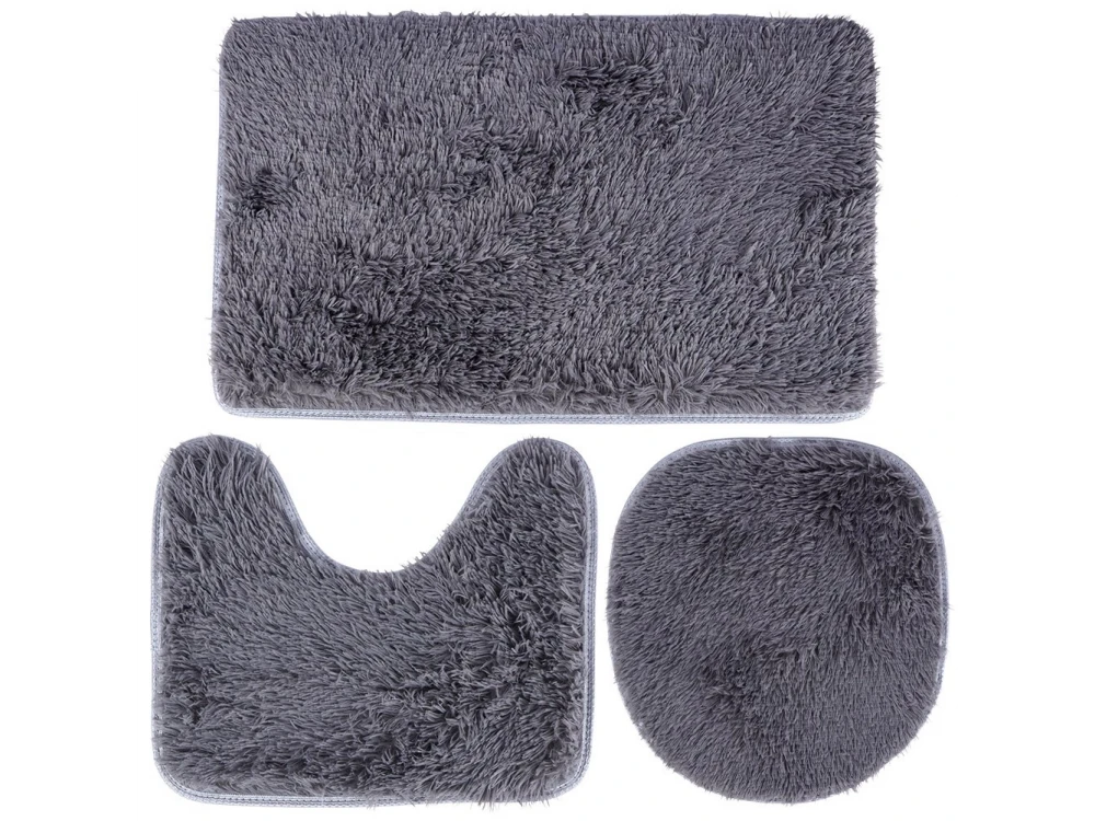 Vilde Non-Slip Bath & Basin Mats Set of 3pcs, Gray
