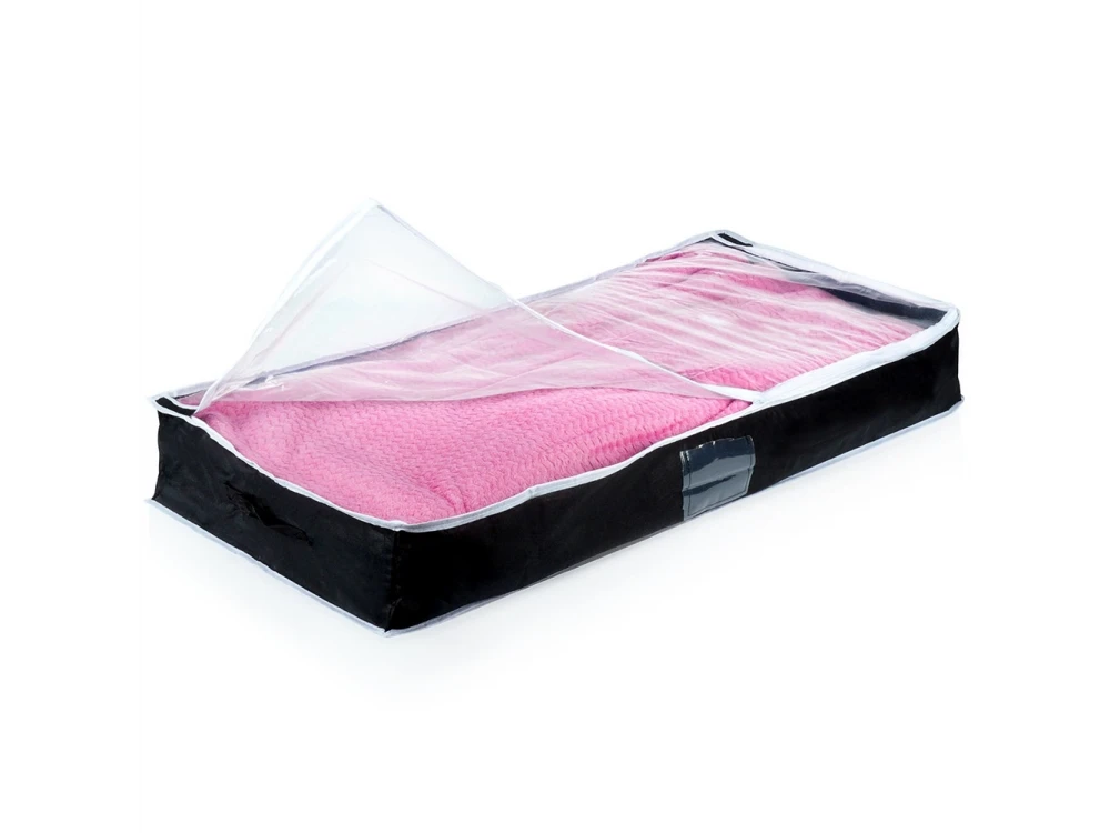Vilde Fabric Clothes Storage Bag 67L 100x45x15cm with Window, Black