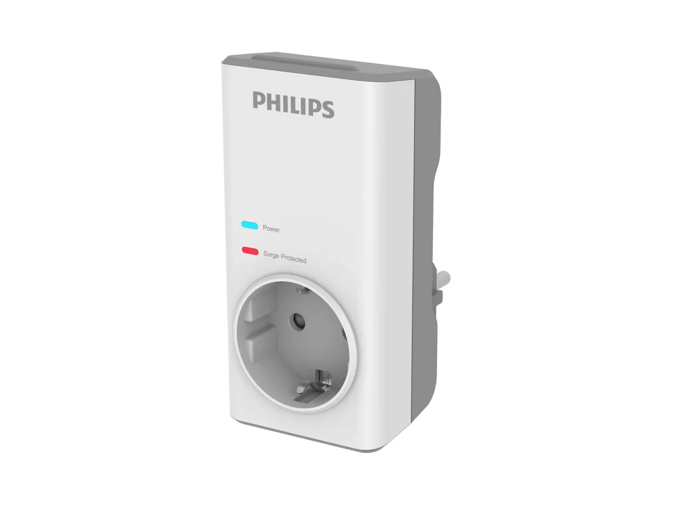 Philips CHP7010W/GRS Surge Protection Adapter, Προστατευτικό τάσης 1140J, με Ένδειξη Λειτουργίας, White