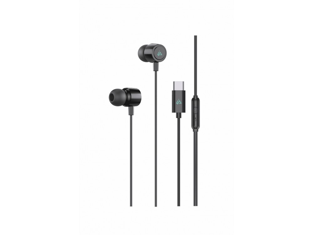 iPEAX Stereo Ακουστικά USB-C με Μικρόφωνο, 10mm drivers & One-button control, Black