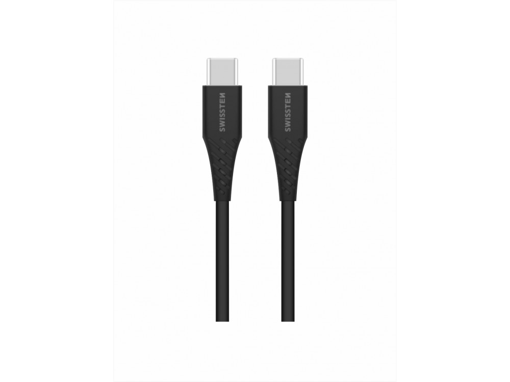 Swissten USB-C σε USB-C Καλώδιο 2.5μ. 100W με Υποστήριξη PD3.0/QC4.0/FCP, Black
