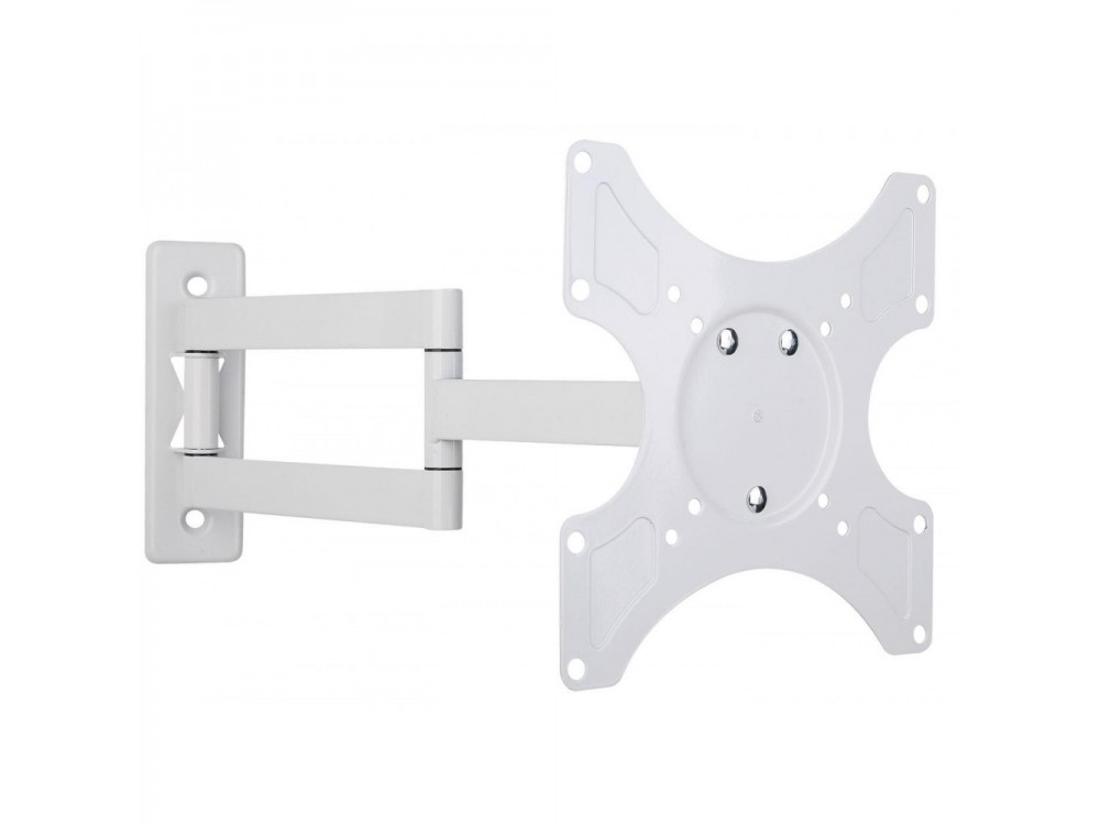 Techly TV Mount, Tilting & Swivel Stand with Split Arm for TV 19”-37”, up to 25kg, White