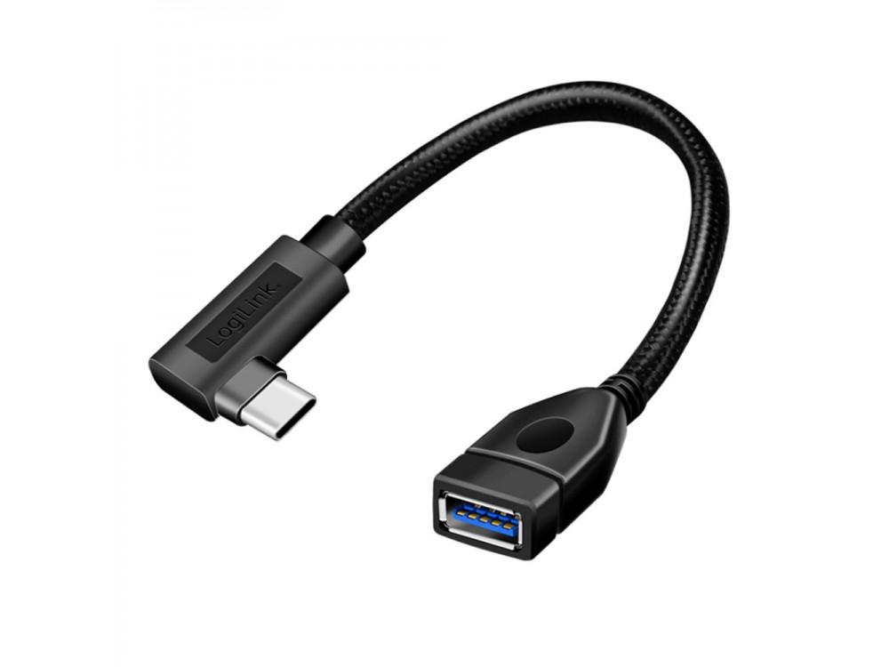Techly USB-C 3.2 Gen2 to USB-A Adapter with 20cm Nylon Braided Cable Aluminum OTG Adapter Type-C Male to USB-A Female