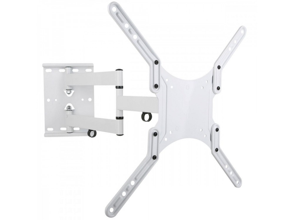 Techly TV Mount, Tilting & Swivel Stand with Split Arm for TV 23”-55”, up to 45kg, White