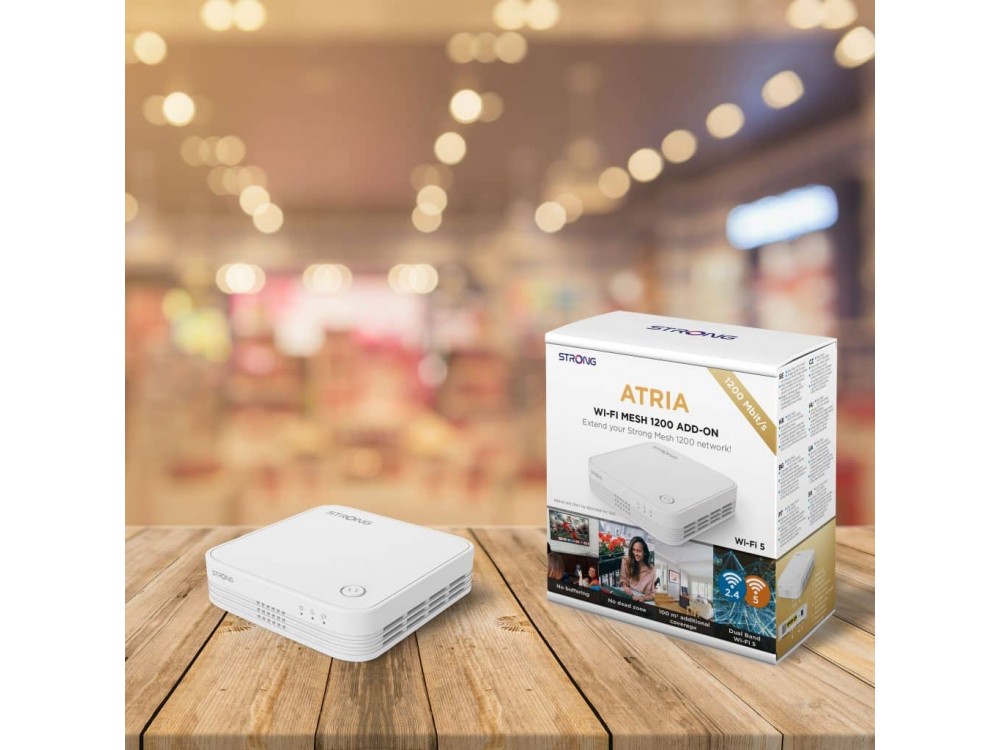 Strong ATRIA Mesh 1200, WiFi Mesh Network Access Point Wi-Fi 5 Dual Band (2.4 & 5GHz), με 3 Θύρες Gigabit Ethernet, Μονό