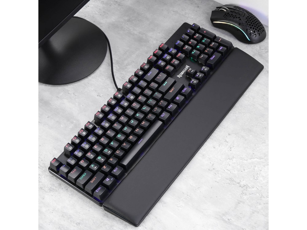 Redragon P036 METEOR M Keyboard Wrist Rest 100% for Full Size Keyboards, with Ergonomic Soft Memory Foam, Black
