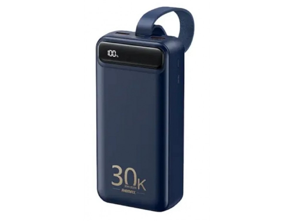 Remax Bole 30000 PD 22.5W USB-C Power Bank με LCD Screen 30.000mAh Power Delivery & QC3.0, Blue