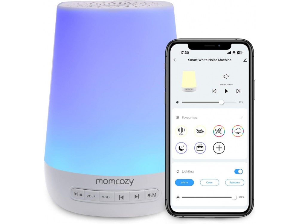 Momcozy Baby White Noise Machine & RGB Night Light with APP Remote Control & Timer