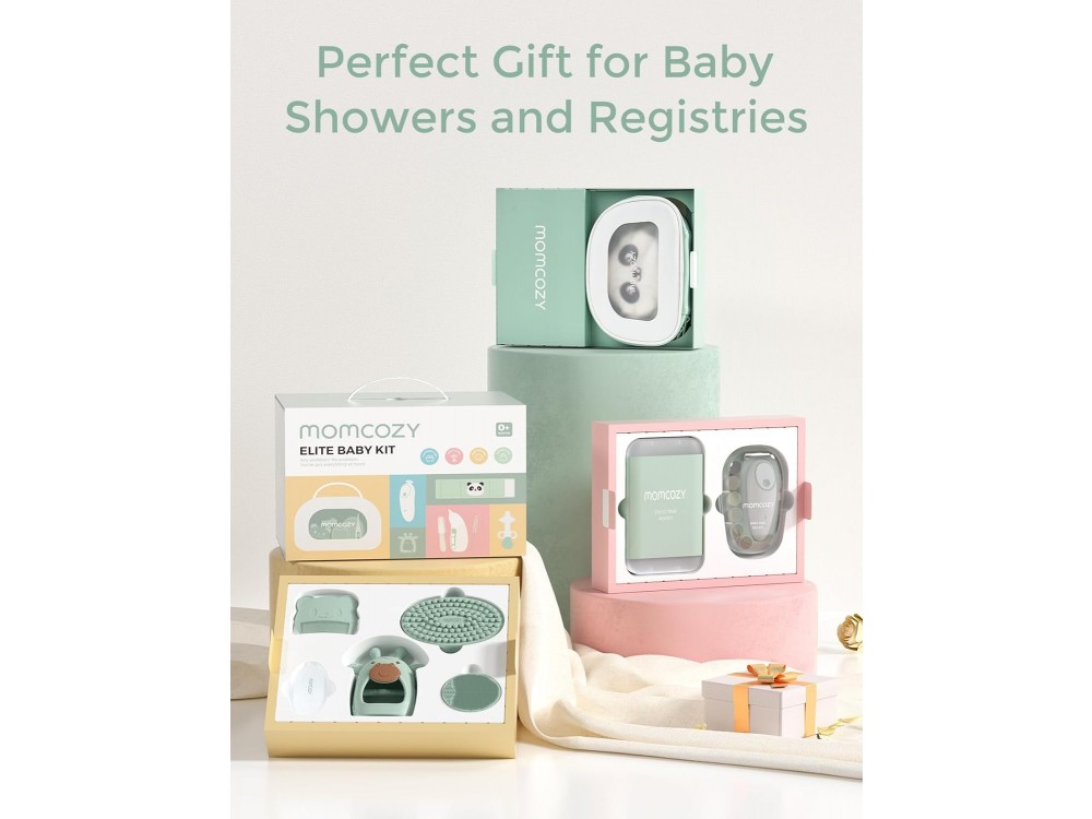 Momcozy Elite All-in-one Baby Kit, 11-Piece Basic Baby Kit for Care, Health & Cleanliness, Green