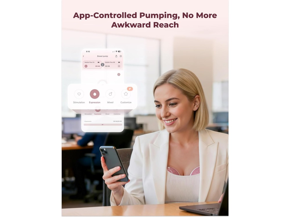 Momcozy M9 Breast Pump Hands Free, Electric Single Breast Pump with APP Personalized Multi-Modes & 15 Intensity Levels, Cozy Red