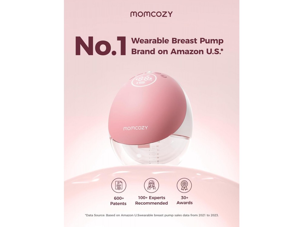 Momcozy M9 Breast Pump Hands Free, Electric Single Breast Pump with APP Personalized Multi-Modes & 15 Intensity Levels, Cozy Red