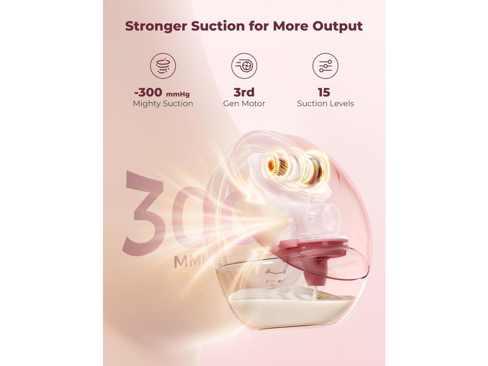 Momcozy M9 Breast Pump Hands Free, Electric Single Breast Pump with APP Personalized Multi-Modes & 15 Intensity Levels, Cozy Red