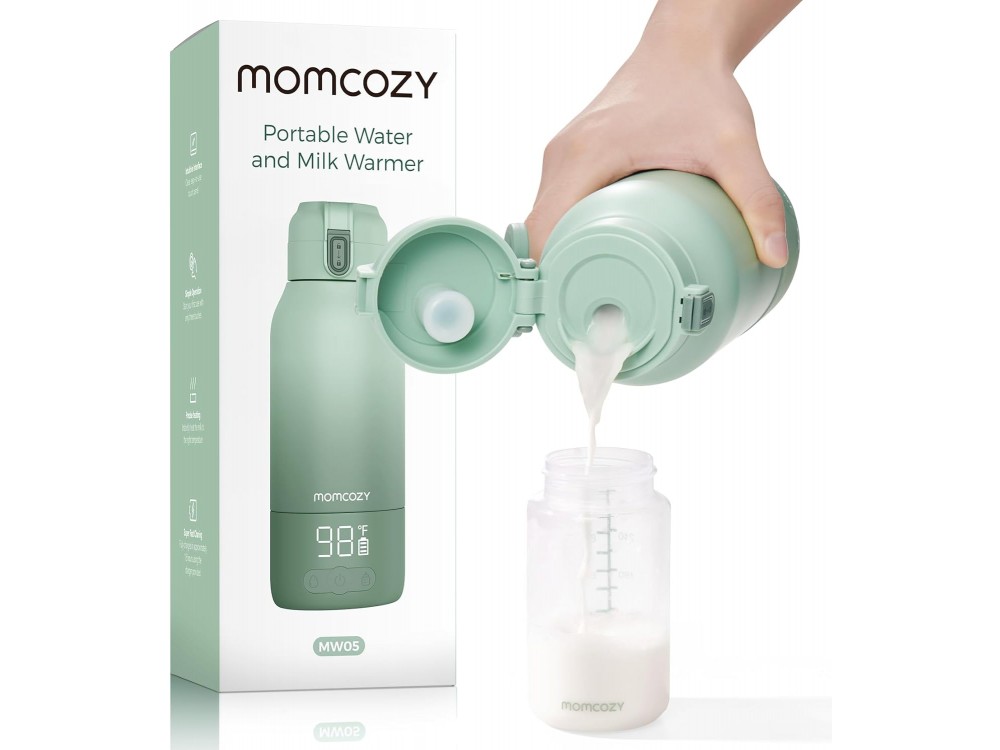 Momcozy Portable Bottle Warmer, Portable Breast Milk & Water Warmer for Travel 500ml, Green