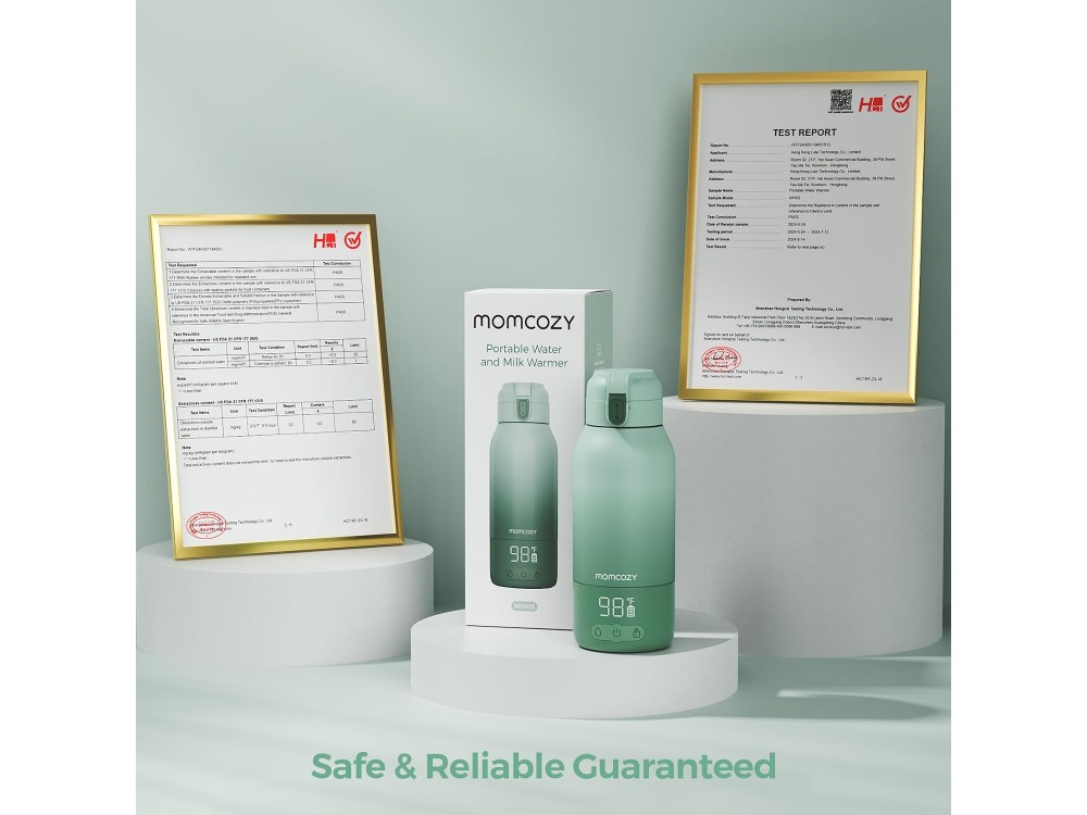 Momcozy Portable Bottle Warmer, Portable Breast Milk & Water Warmer for Travel 500ml, Green