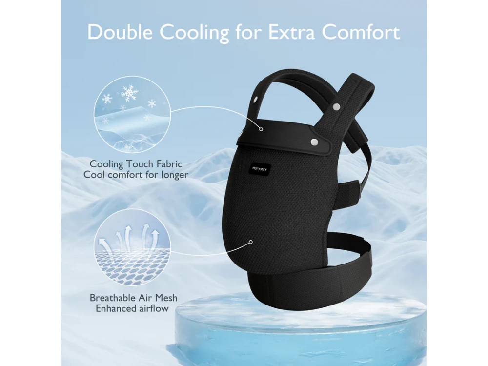 Momcozy PureHug Εργονομικός Μάρσιπος Μεταφοράς Μωρού από Νεογέννητο 3kg έως Νήπιο 20kg με Διάτρητο Ύφασμα, Air Mesh Black