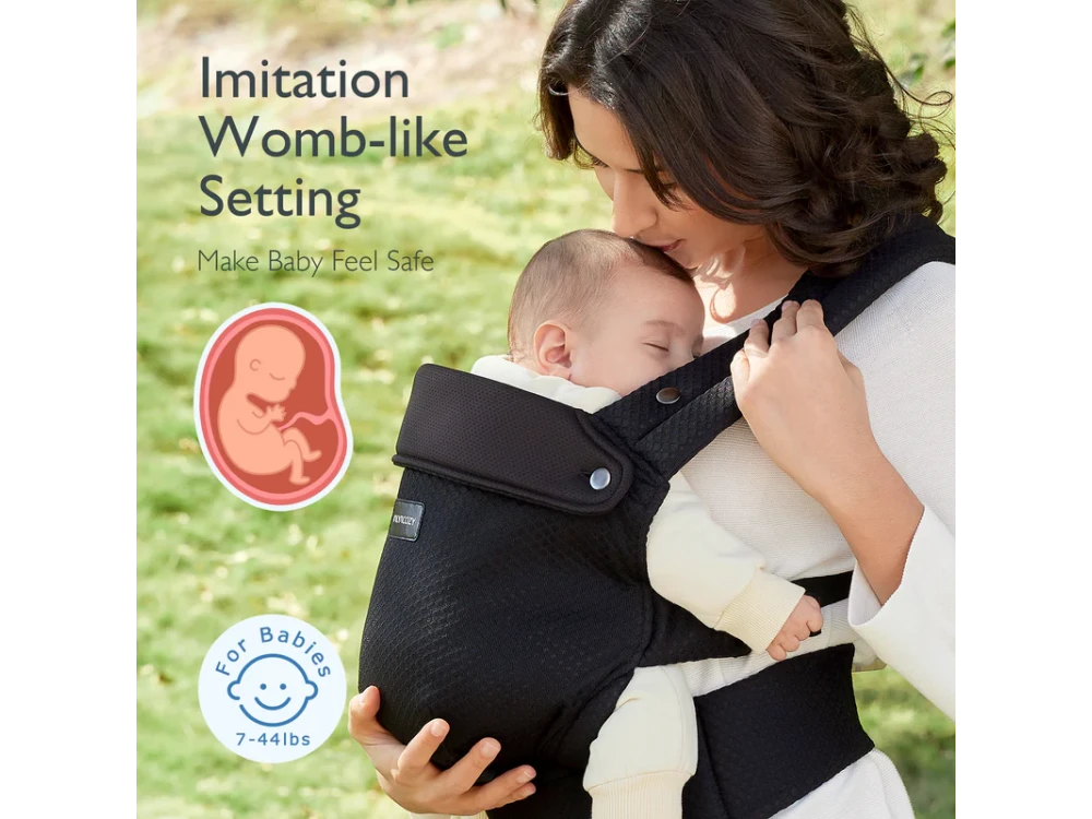 Momcozy PureHug Εργονομικός Μάρσιπος Μεταφοράς Μωρού από Νεογέννητο 3kg έως Νήπιο 20kg με Διάτρητο Ύφασμα, Air Mesh Black