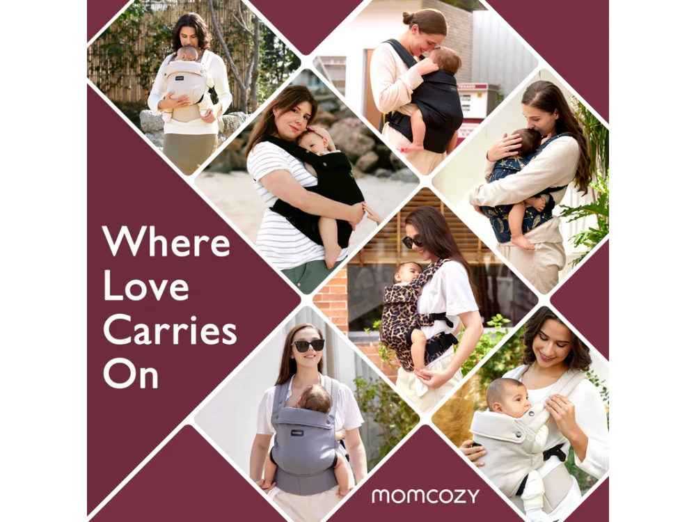 Momcozy PureHug Εργονομικός Μάρσιπος Μεταφοράς Μωρού από Νεογέννητο 3kg έως Νήπιο 20kg με Διάτρητο Ύφασμα, Air Mesh Black